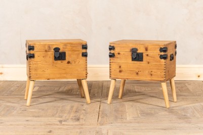 Pair of Upcycled Pine Travelling Chests